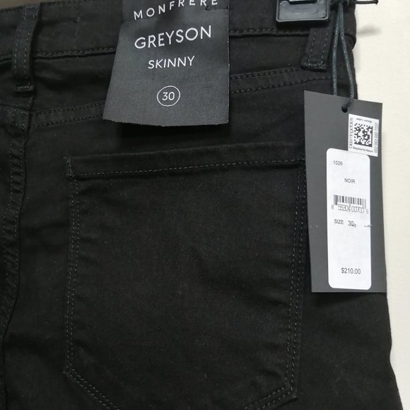 BNWT Monfrere Men's Pants Black 30W × 42L - Picture 2 of 6